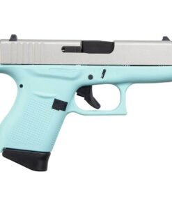 Glock 43 Robins Egg Blue 9mm Luger 3.39in Cerakote Shimmering Aluminum Pistol – 6+1 Rounds