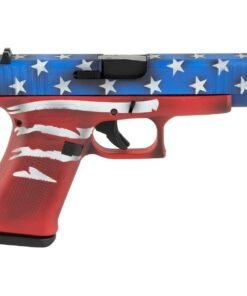 Glock 48 9mm Luger 3.41in Red, White & Blue Battleworn Flag Pistol – 10+1 Rounds