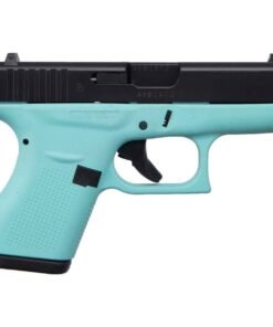Glock 42 Robin’s Egg Blue 380 Auto (ACP) 3.26in Elite Black Cerakote Pistol – 6+1 Rounds