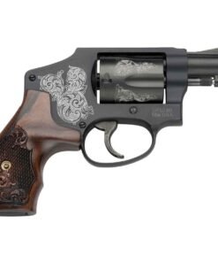 Smith & Wesson Model 442 38 Special 1.88in Matte Black Engraved/Wood Engraved Revolver – 5 Rounds
